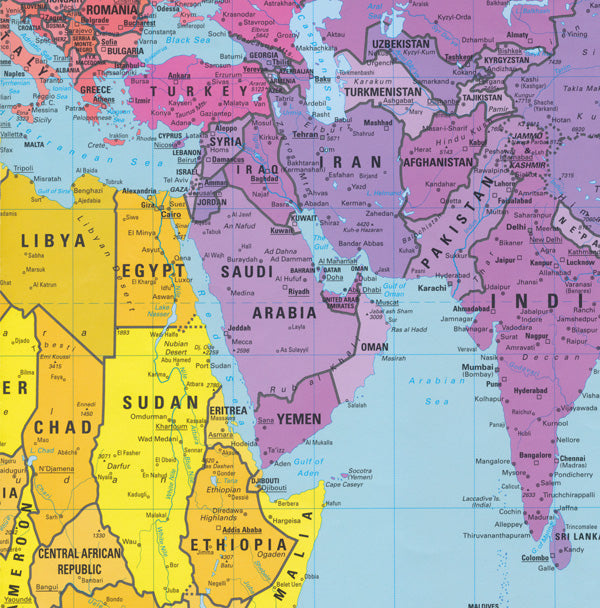 A detail from the Peters Projection map