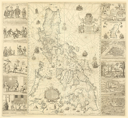 Antique Map of the Philippines 1734