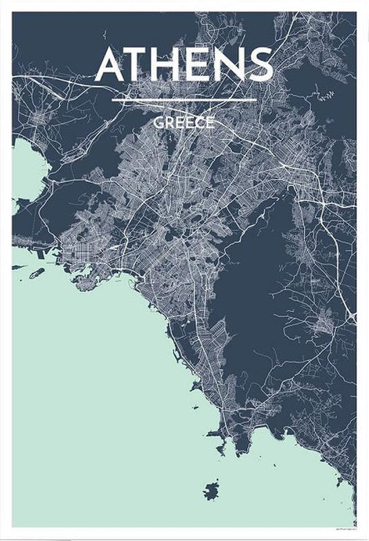 Athens Map Print