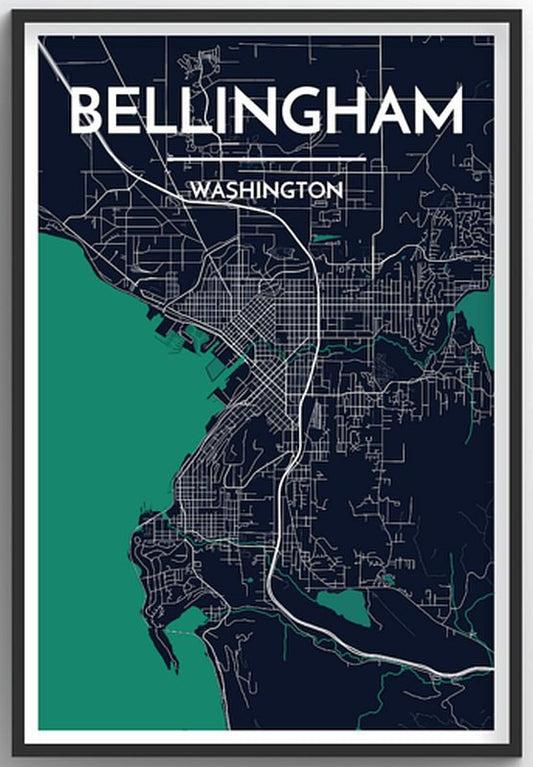 Bellingham City Map Print