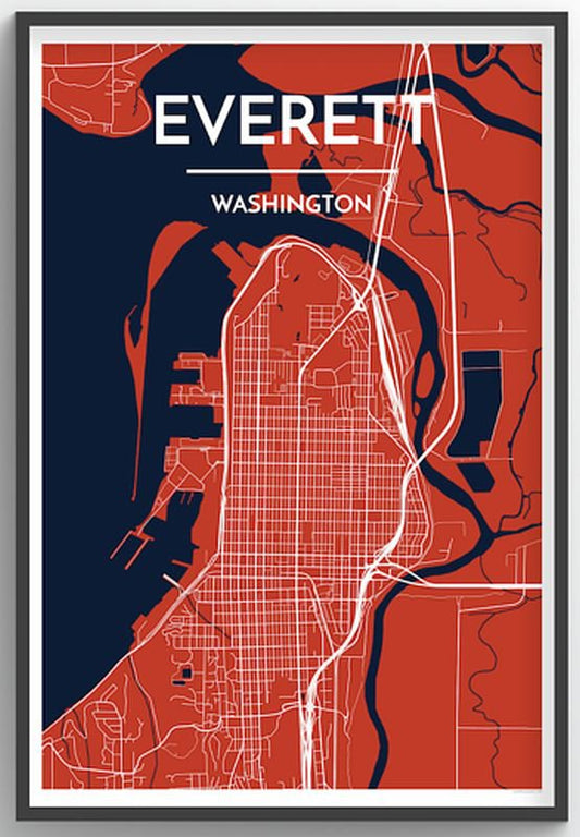 Everett City Map Print
