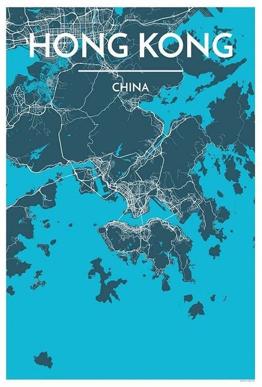 Hong Kong Map Print
