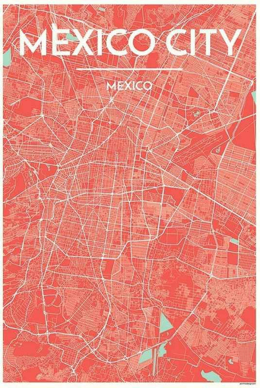 Mexico City Map Print