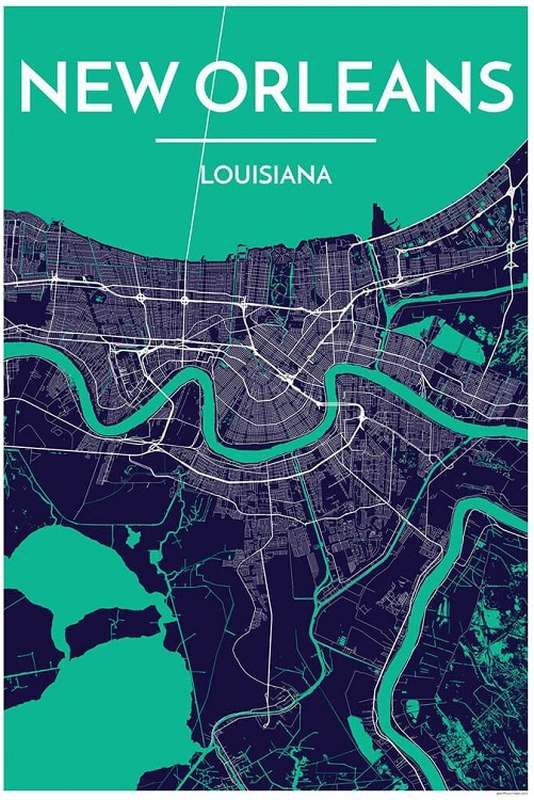 New Orleans Map Print