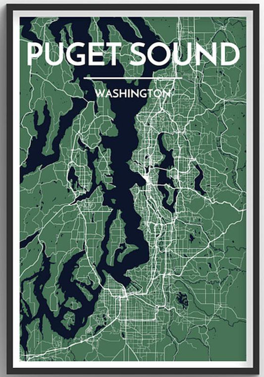 Puget Sound Map Print