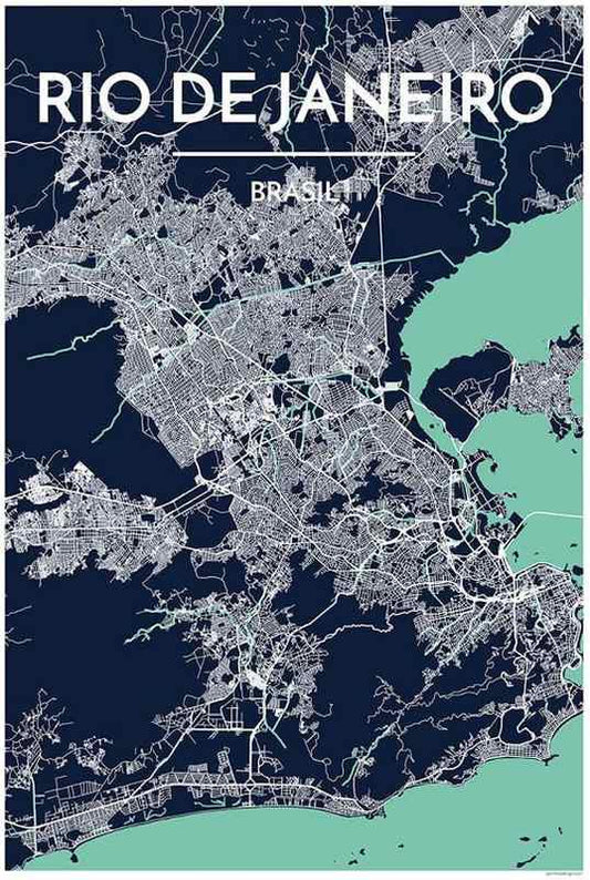 Rio De Janeiro Map Print