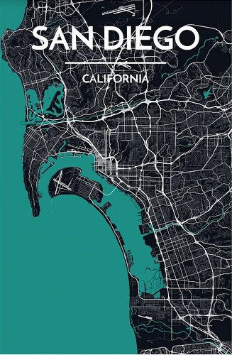 San Diego Map Print