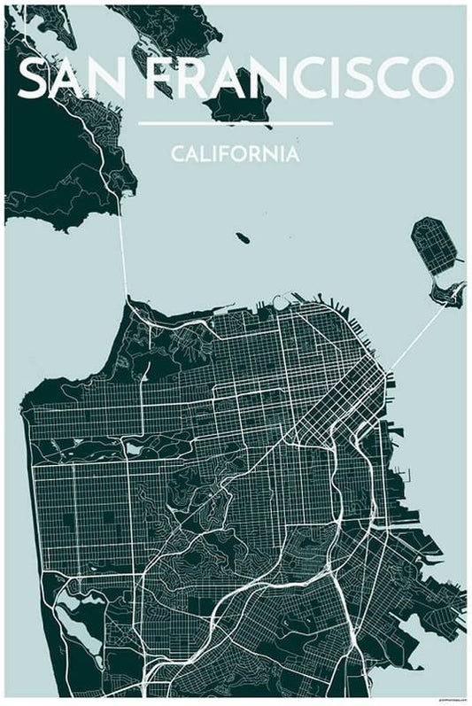 San Francisco Map Print, Blue