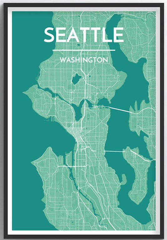 Seattle Map Print (Light Green)