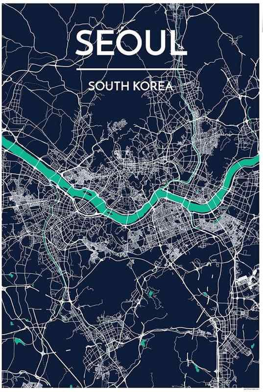 Seoul Map Print