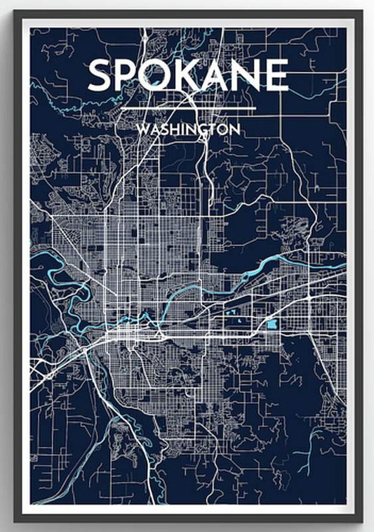 Spokane Map Print