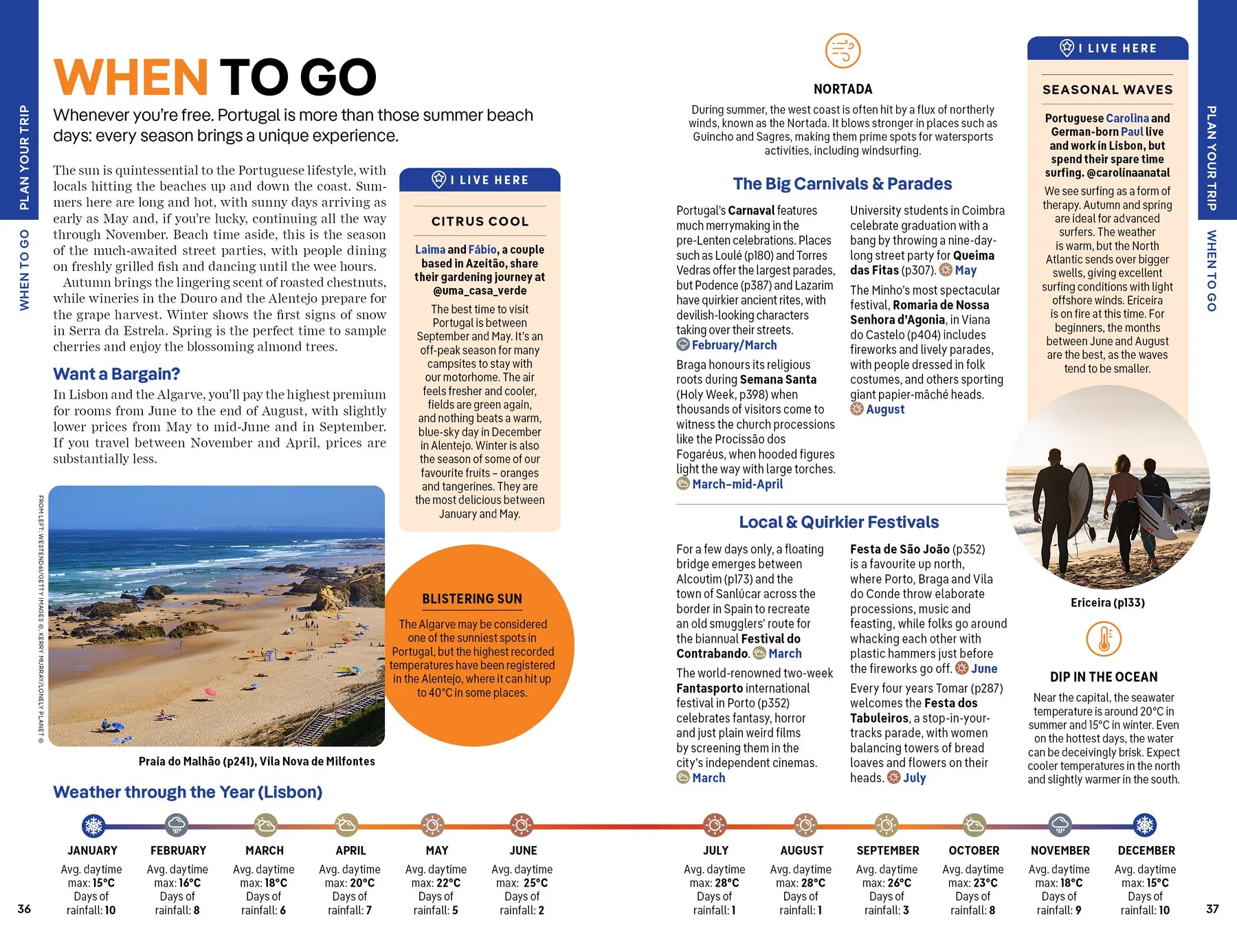 Portugal Travel Guide Book by Lonely Planet - Sample Page