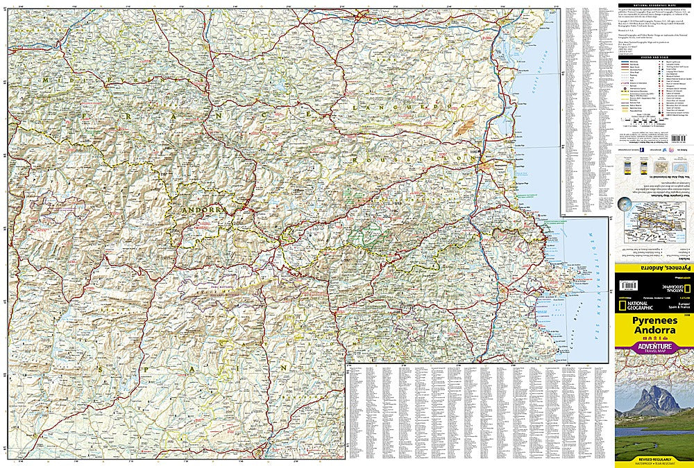 Pyrenees & Andorra Adventure Travel Map by National Geographic - Map Detail