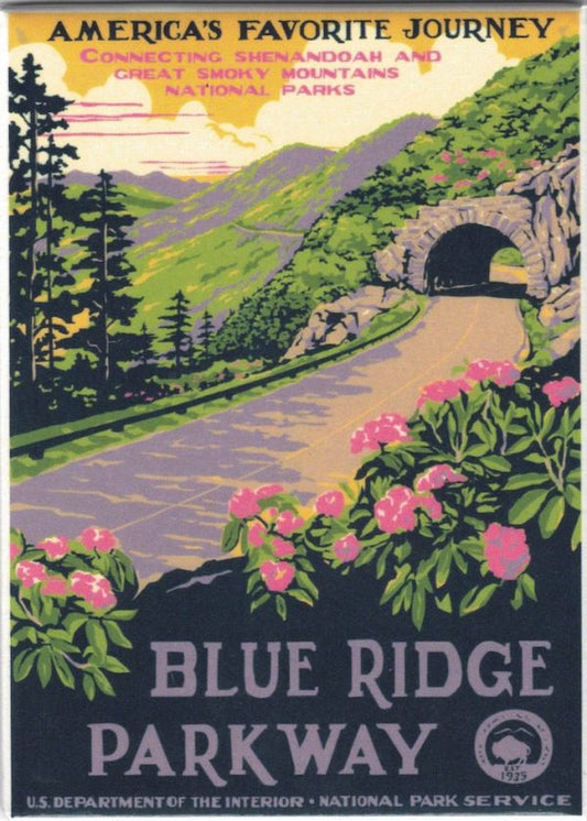 Blue Ridge Parkway National Park WPA Style Poster by Ranger Doug