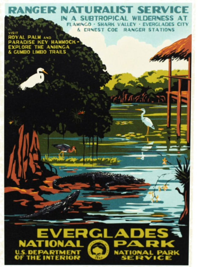 Everglades National Park WPA Style Poster by Ranger Doug