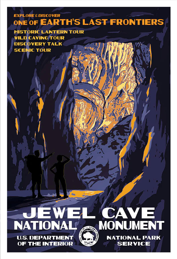 Jewel Cave National Monument WPA Style Poster by Ranger Doug
