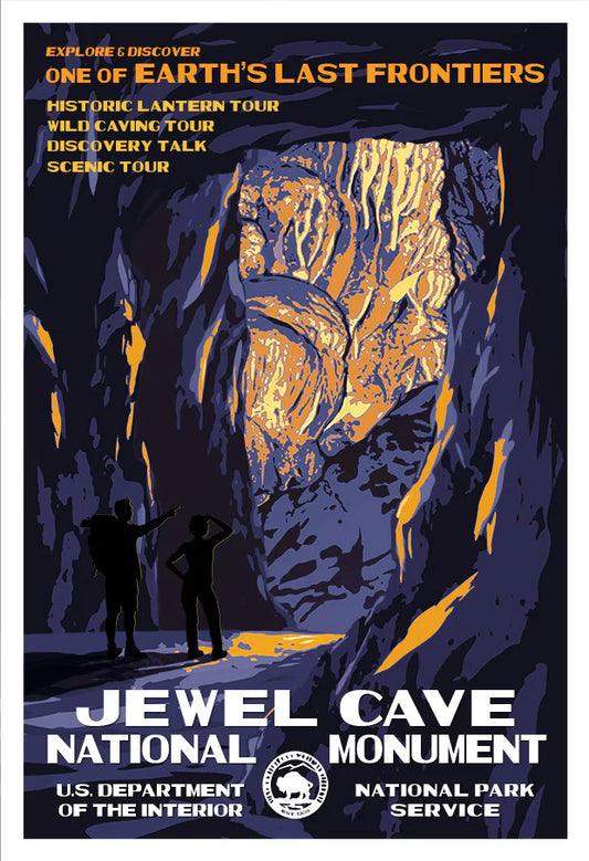 Jewel Cave National Monument WPA Style Poster by Ranger Doug