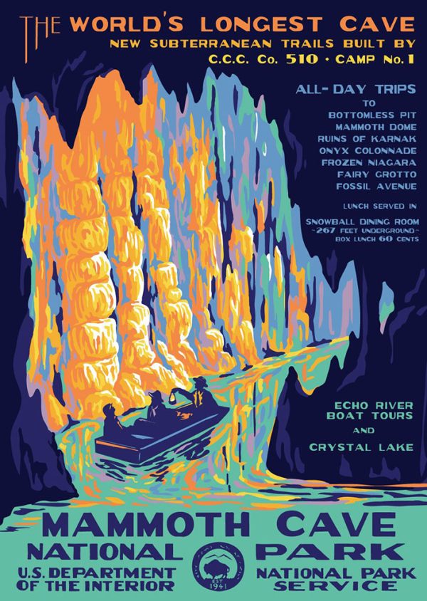 Mammoth Cave National Park WPA Style Poster by Ranger Doug