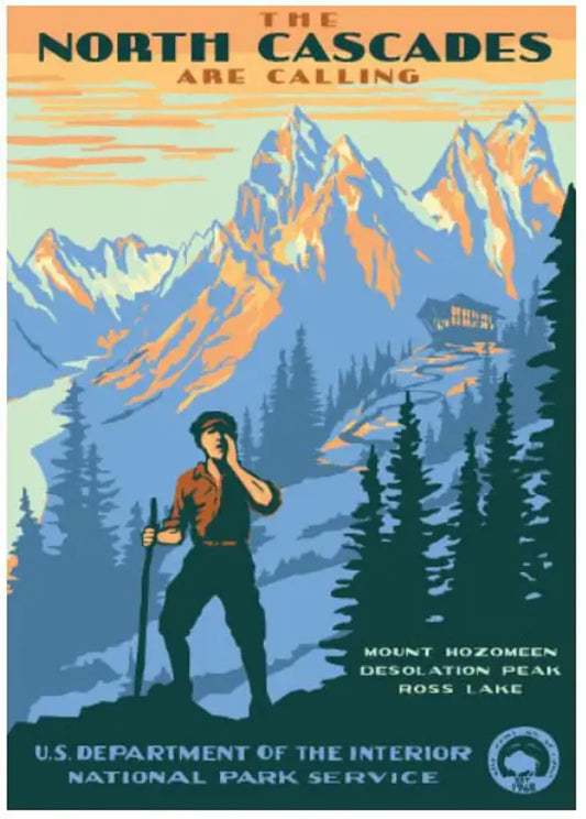 North Cascades National Park WPA Style Poster by Ranger Doug