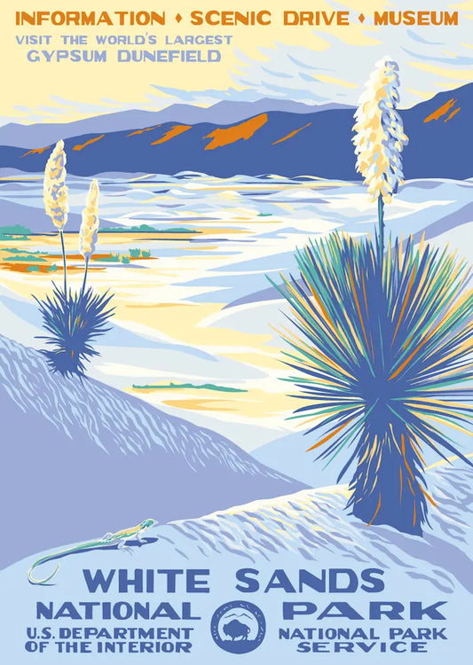 White Sands National Park WPA Style Souvenir Poster by Ranger Doug