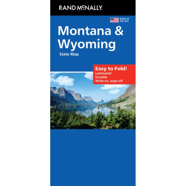 Montana & Wyoming State Highway Laminated Map by Rand McNally (Easy to Fold) - Cover