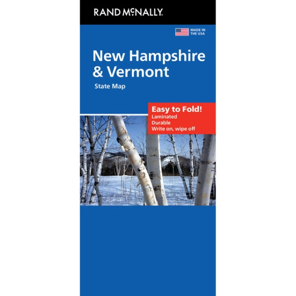 New Hampshire & Vermont State Highway Laminated Map by Rand McNally (Easy to Fold) - Cover
