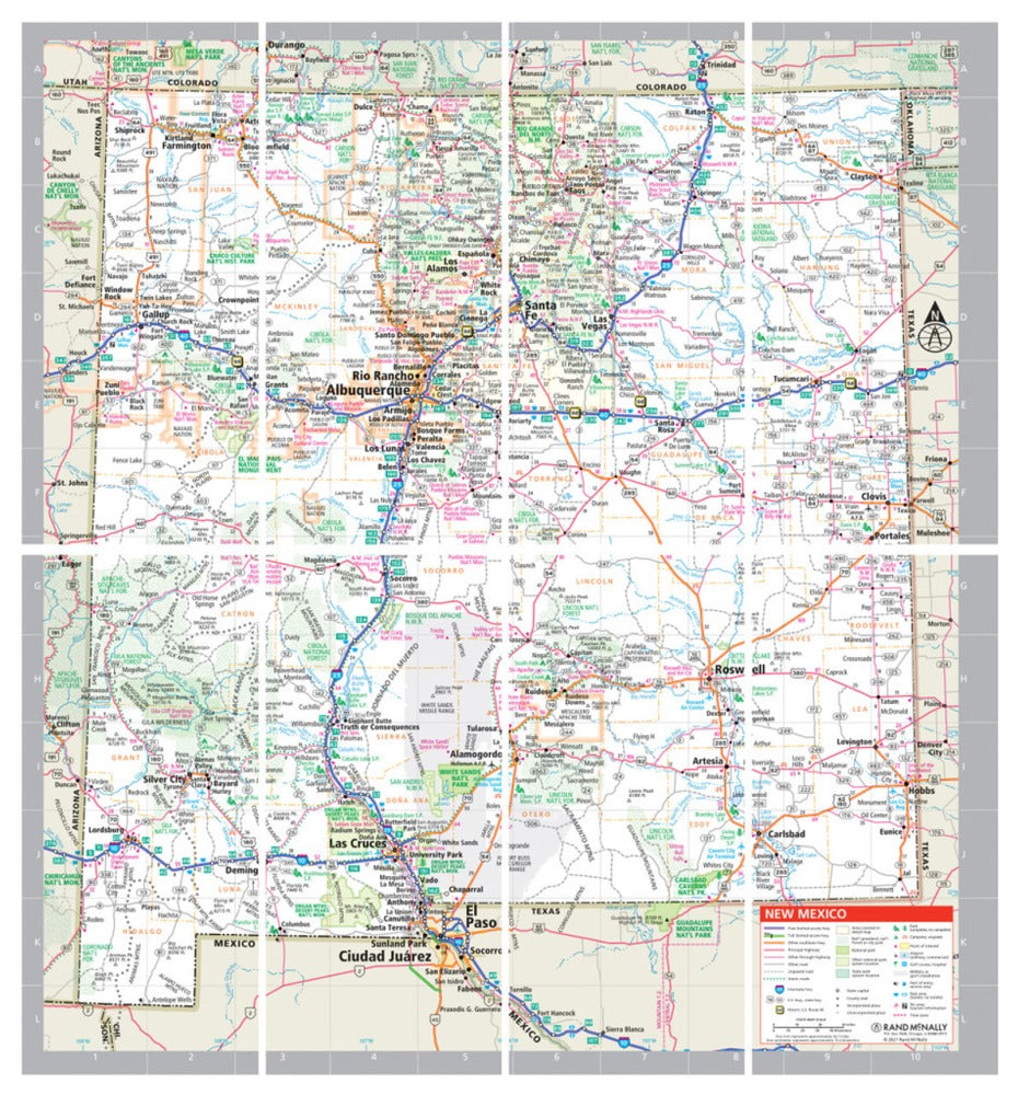 New Mexico State Highway Laminated Map by Rand McNally (Easy to Fold) - Map