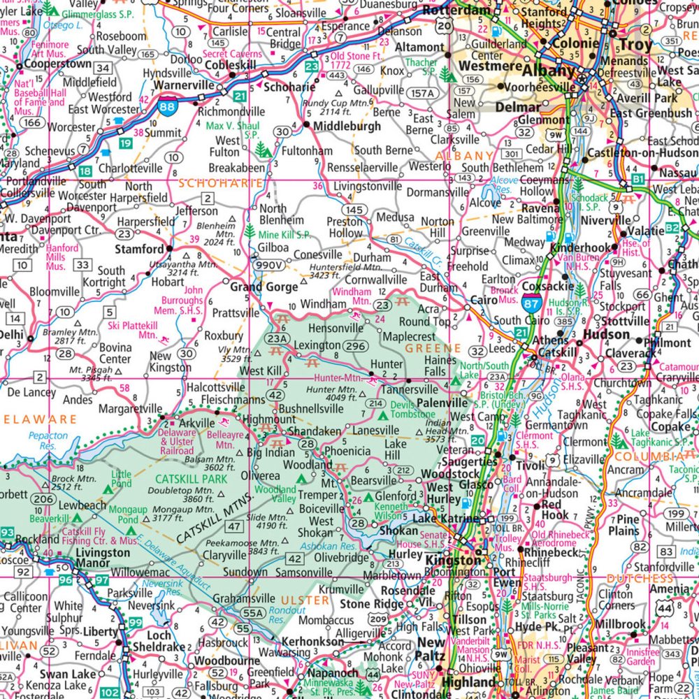 New York State Highway Laminated Map by Rand McNally (Easy to Fold) - Map Detail