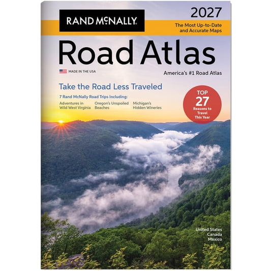 Rand McNally Road Atlas 2027 with mountain landscape cover