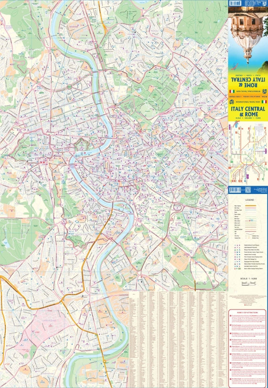 Map Italy Rome Pinned Rome & Italy Central Travel & Reference Map by ITMB – Metsker Maps