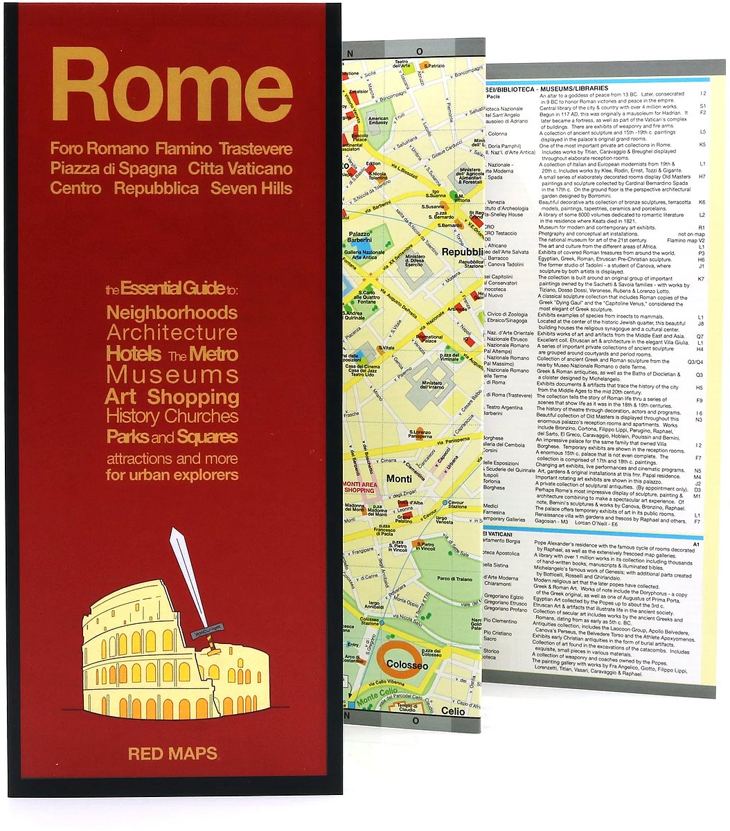 Map Project Rome Rome City Center Street Map by Red Maps – Metsker Maps