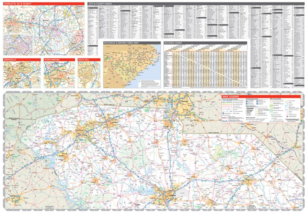 South Carolina State Highway Folded Map by Rand McNally (Easy to Read) - North Map