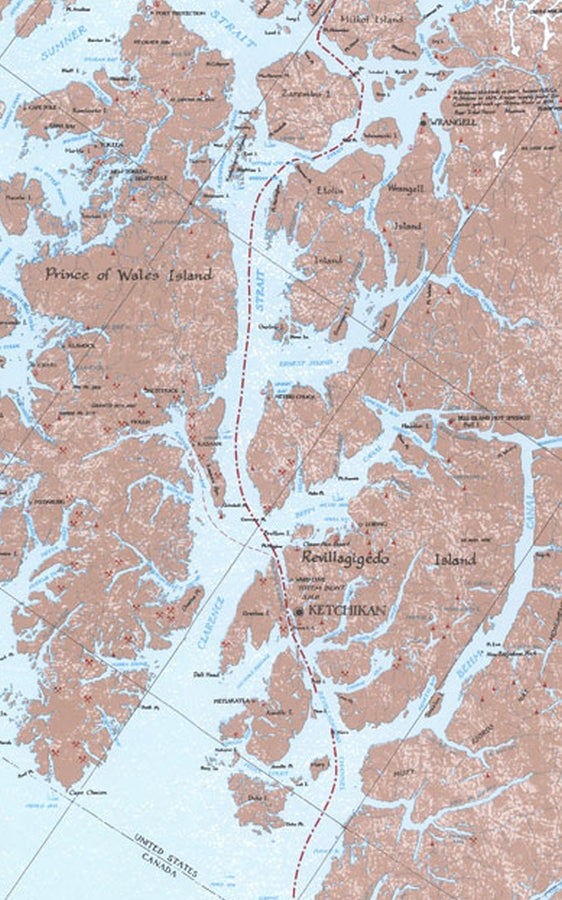 Northwest Coast Wall Map - North Half by Sobay - Detail