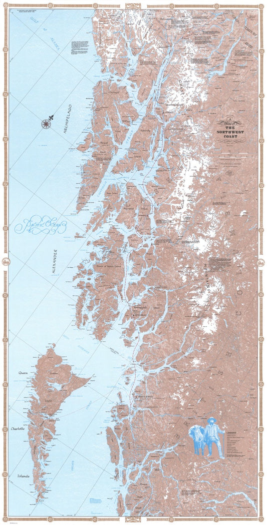 Northwest Coast Wall Map - North Half by Sobay