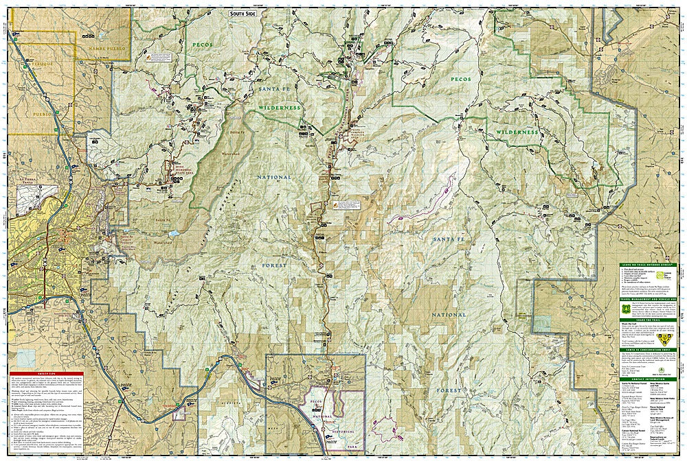Santa Fe & Truchas Peak Trails Illustrated Topographic Map #731 - Map Detail