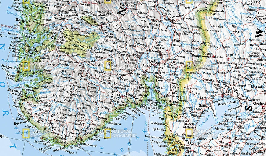 Scandinavia Wall Map by National Geographic - Map Detail