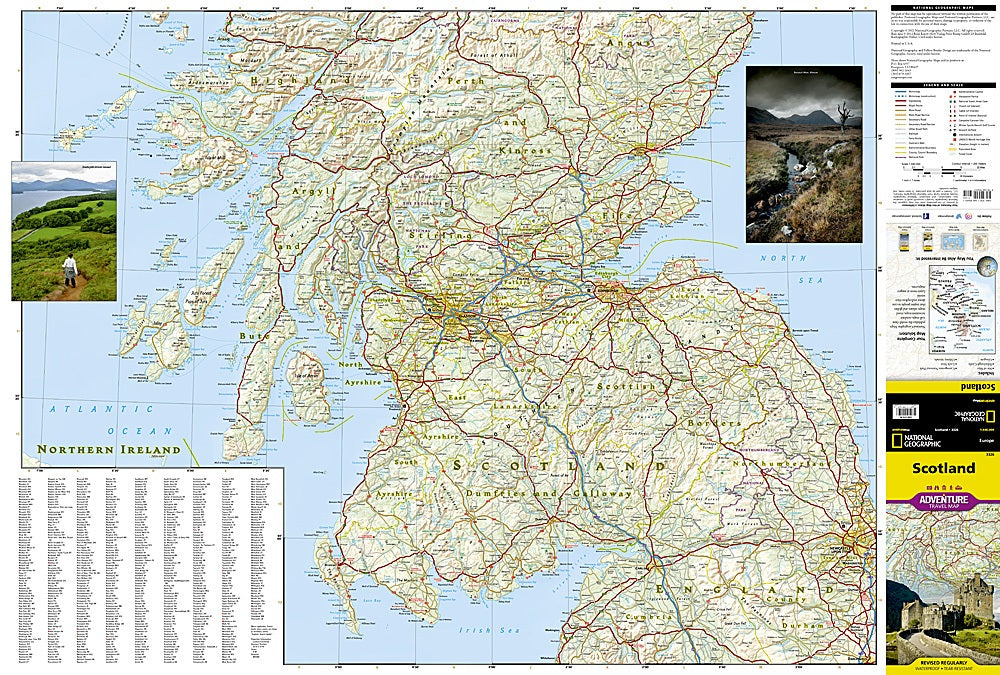 Scotland Adventure Travel Map by National Geographic - Map Detail