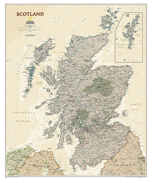 Scotland Wall Map - Executive Style by National Geographic