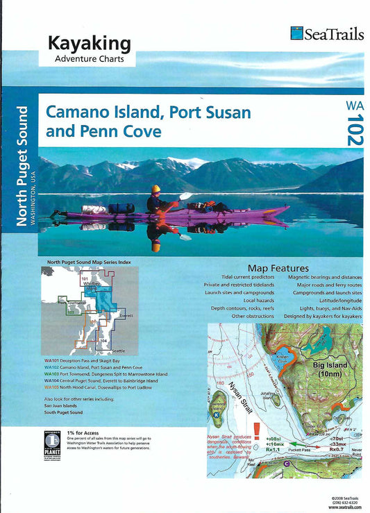 North Puget Sound - Camano Island Area - Kayak Chart #WA102