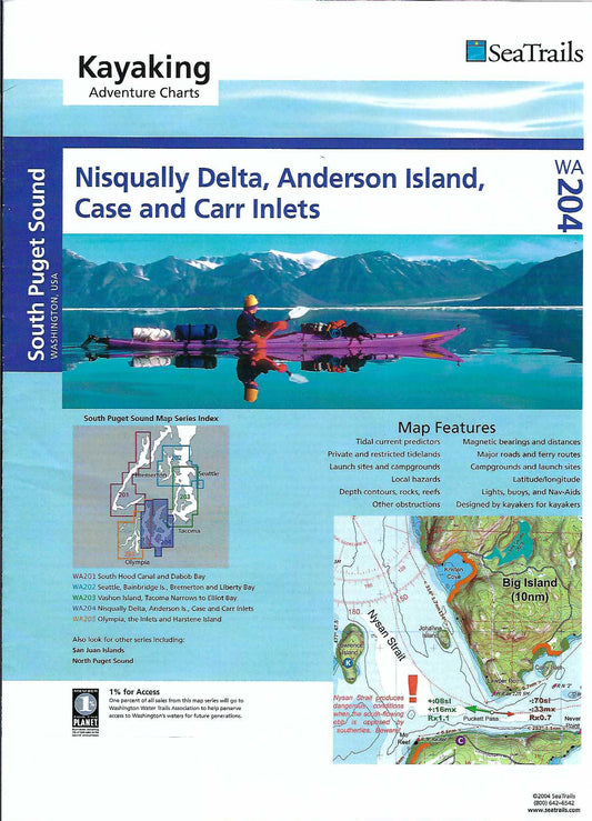 Nisqually Delta, Anderson Island, Case & Carr Inlets Kayaking Chart - WA204