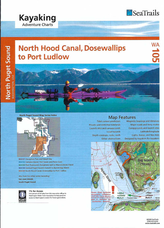 North Hood Canal, Dosewallips to Port Ludlow Kayak Chart - WA105