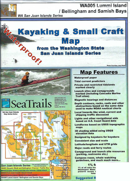 Lummi Island, Bellingham & Samish Bays Kayaking Chart - WA005