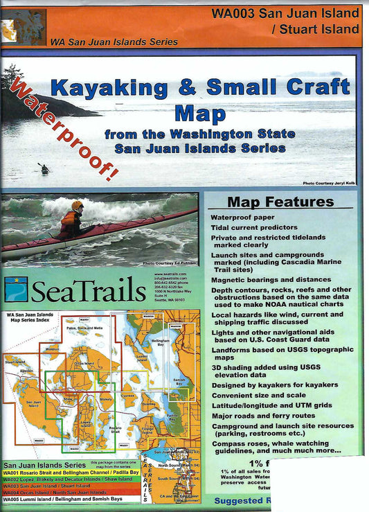 San Juan Island & Stuart Island Sea Kayak Chart - WA003