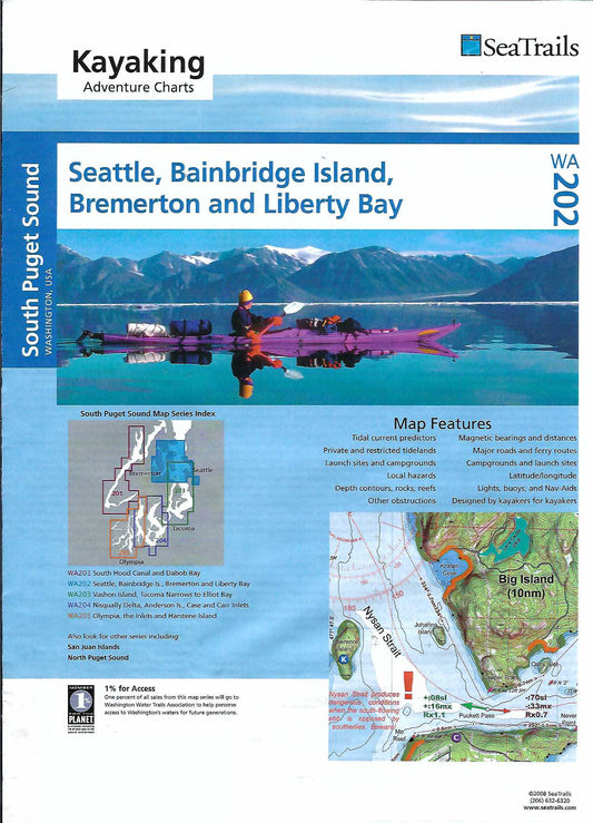 Seattle, Bainbridge Island, Bremerton & Liberty Bay Sea Kayak Charts - WA202