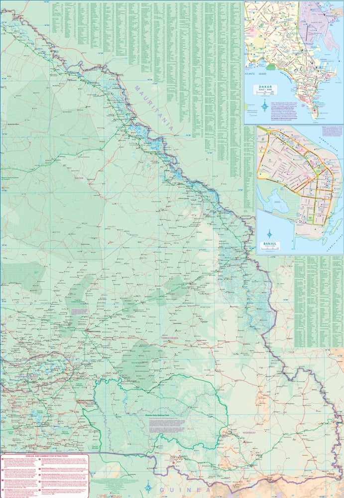 Senegal & Gambia Travel & Reference Map by ITMB - Eastern Map