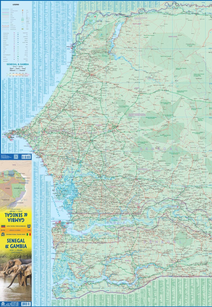 Senegal & Gambia Travel & Reference Map by ITMB - Western Map