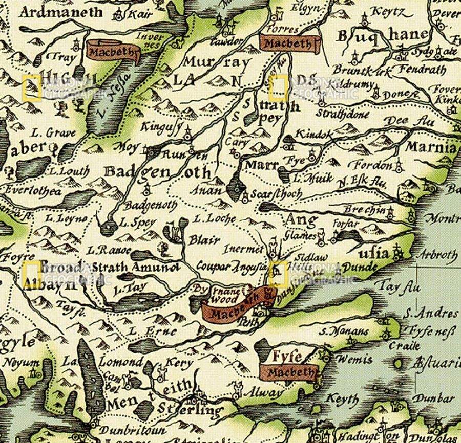 Shakespeare's Britain Wall Map by National Geographic - Map Detail