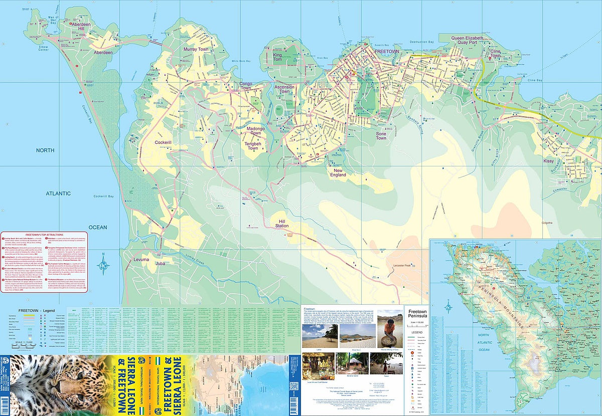 Sierra Leone & Freetown Travel & Reference Map by ITMB - Freetown Map
