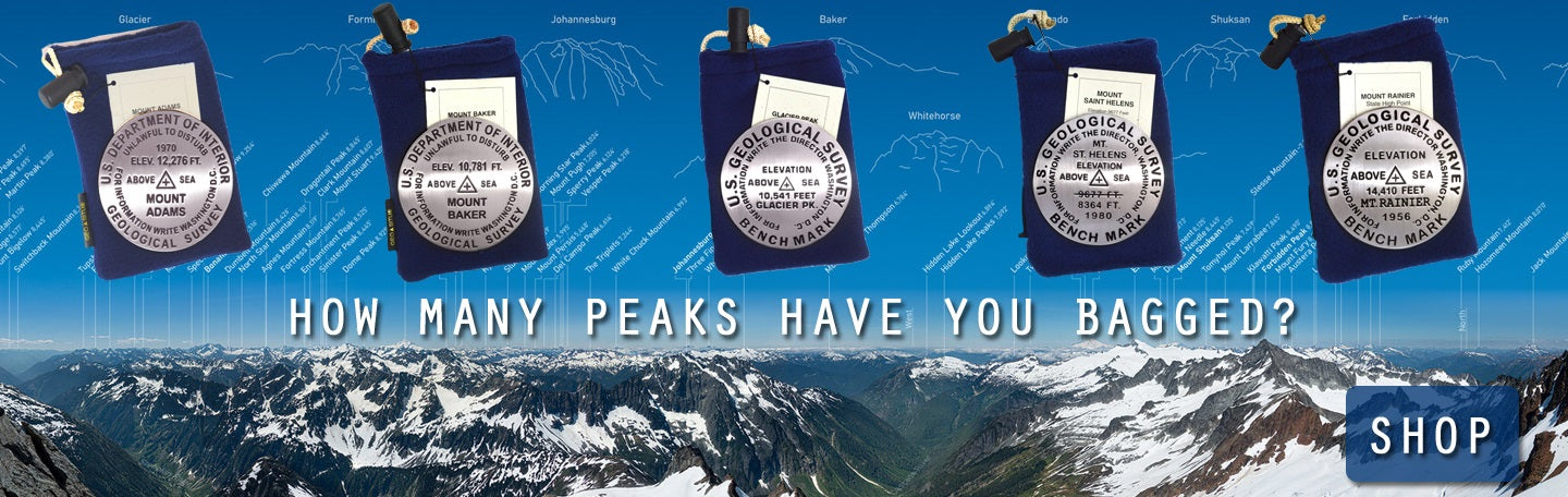 Souvenir Benchmark Medallions for Mountain Peaks