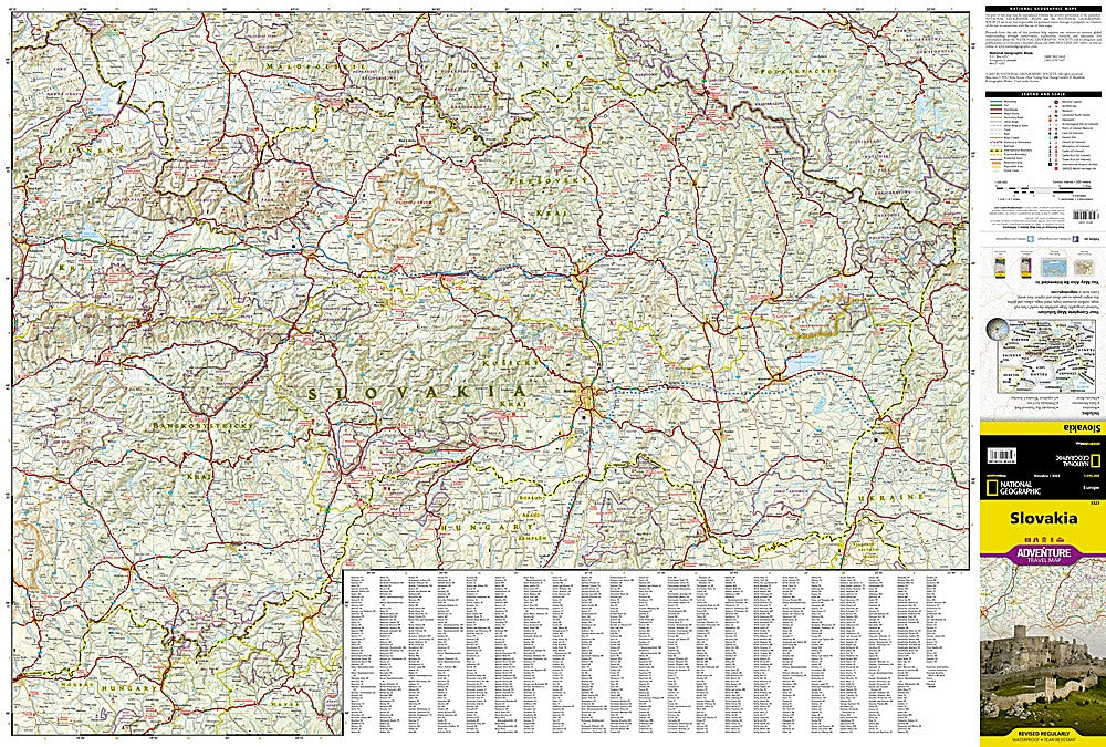 Slovakia Adventure Travel Map by National Geographic - Map Detail